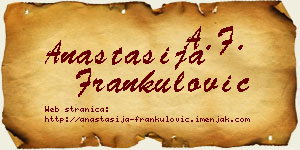 Anastasija Frankulović vizit kartica